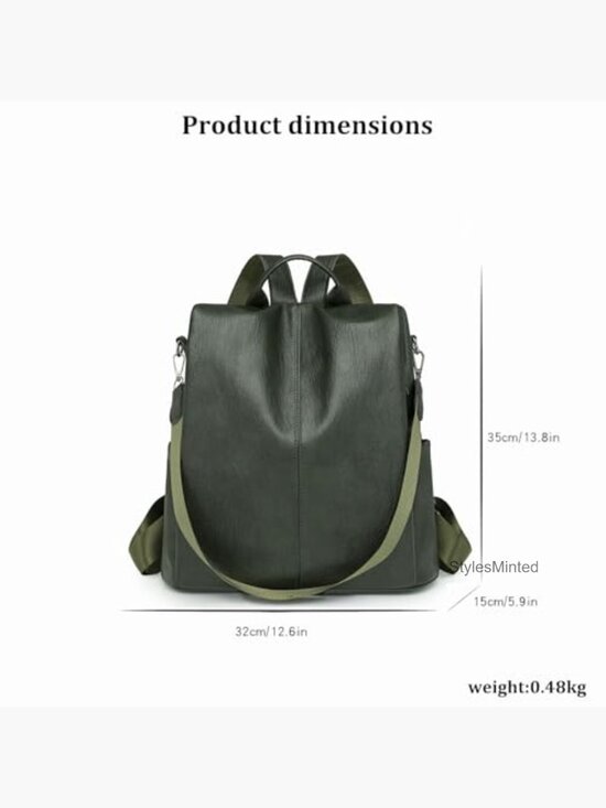 PU Leather Anti-Theft Backpack Purse for Women 3-in-1 Detachable Strap Travel main image 5